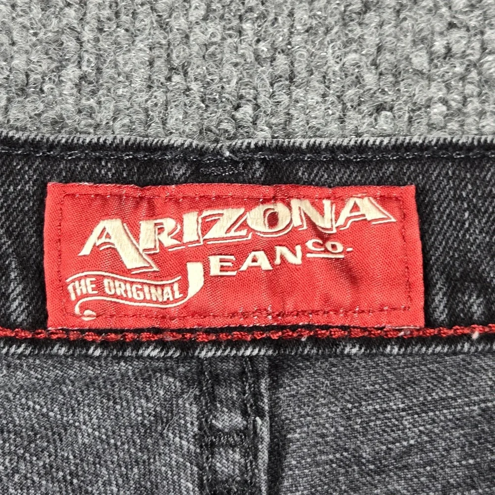 Arizona Jean Co Jeans Mens 44x30 Black Good Faded Straight Leg Denim